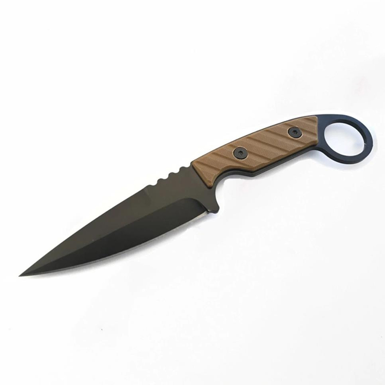 G10 Handtag Svart Oxiderande Fixed Blade Karambit